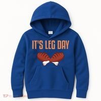 It's Leg Day Funny Thanksgiving Outfit Gift Kids Hoodie thumb 0
