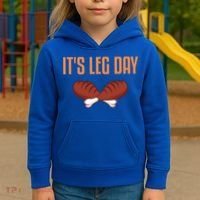 It's Leg Day Funny Thanksgiving Outfit Gift Kids Hoodie thumb 3