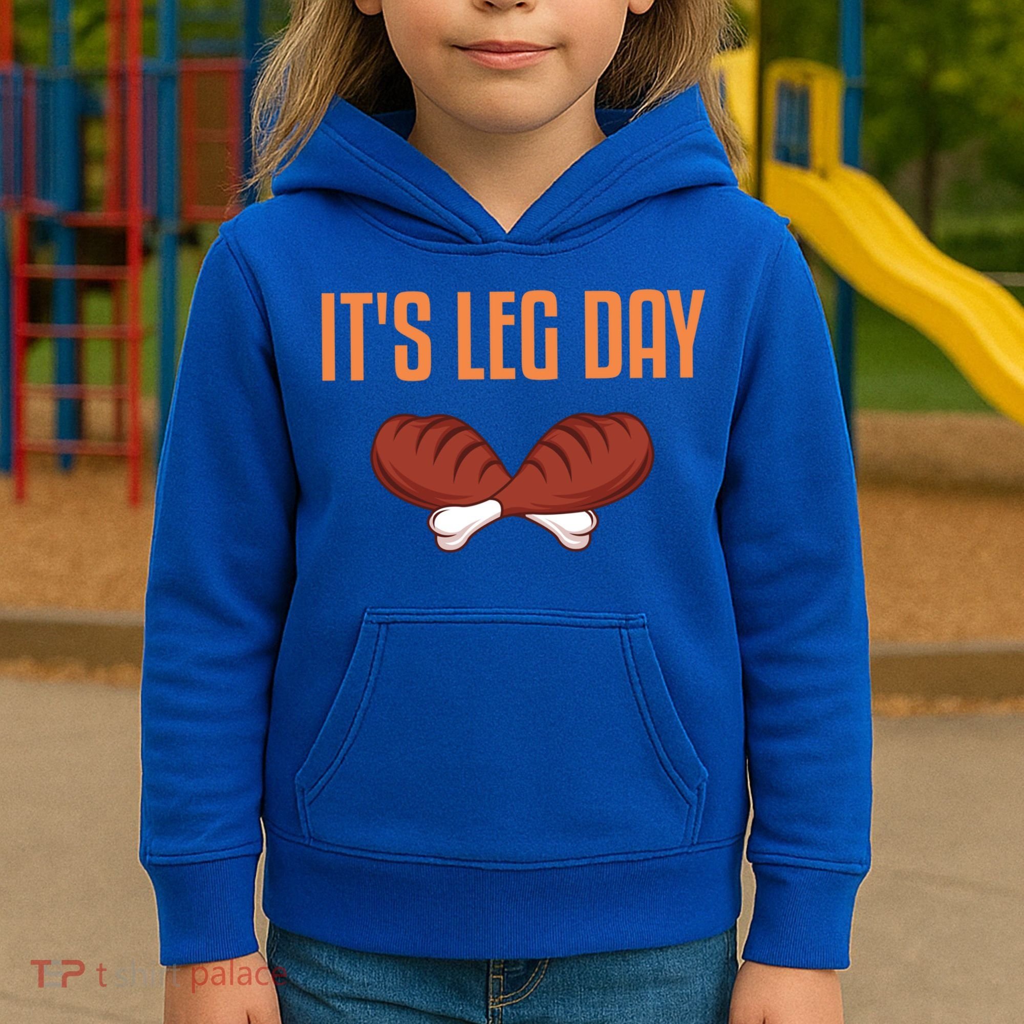 It's Leg Day Funny Thanksgiving Outfit Gift Kids Hoodie
