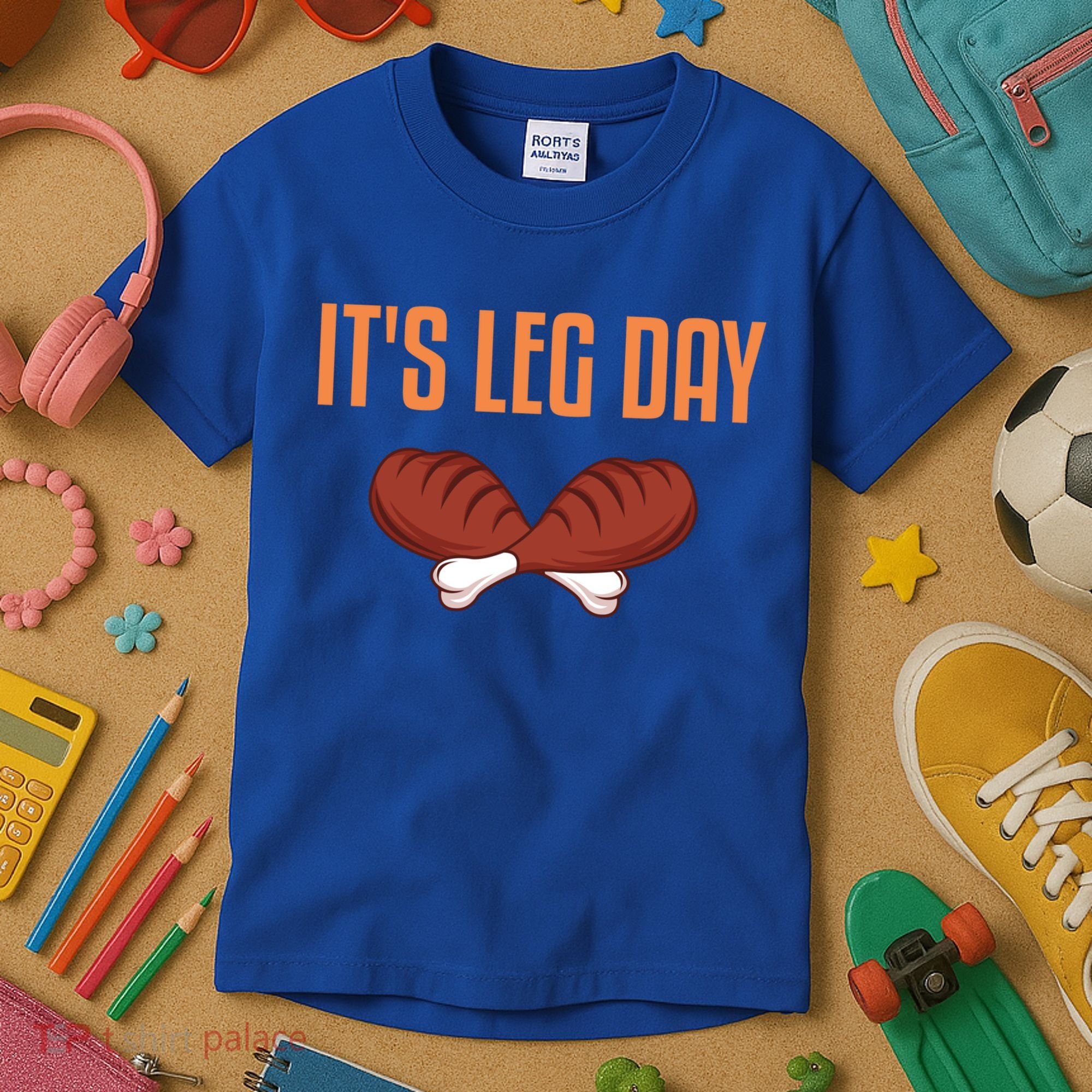 It's Leg Day Funny Thanksgiving Outfit Gift Kids T-Shirt