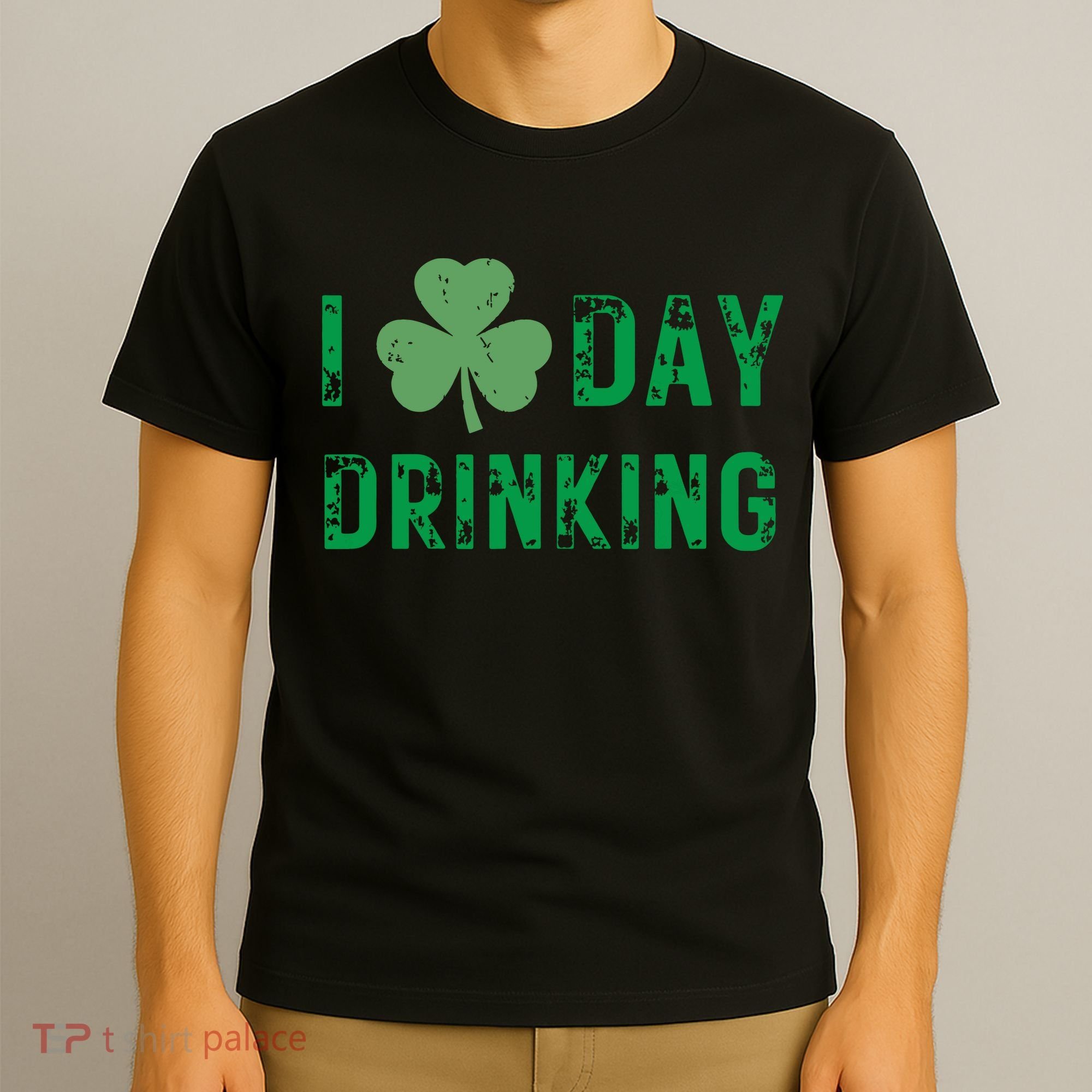 I Love Day Drinking Shamrock Heart Love St Paddys Day T-Shirt