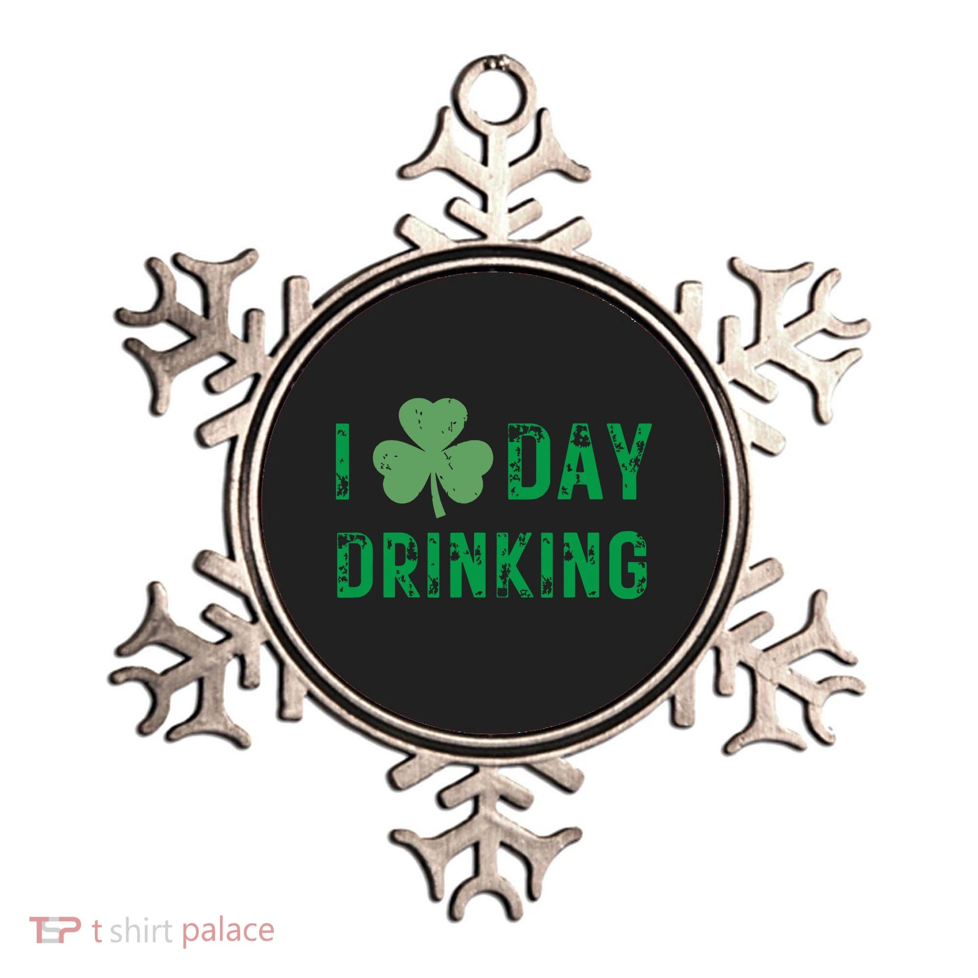 I Love Day Drinking Shamrock Heart Love St Paddys Day Ornament