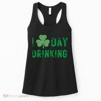 I Love Day Drinking Shamrock Heart Love St Paddys Day Women's Tank Top thumb 0