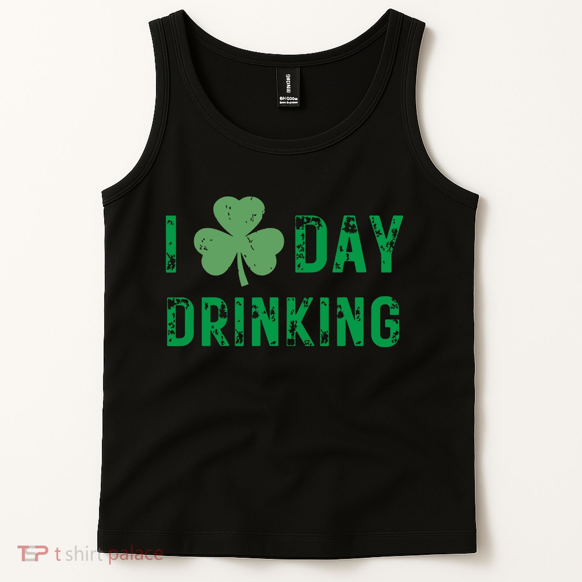 I Love Day Drinking Shamrock Heart Love St Paddys Day Tank Top