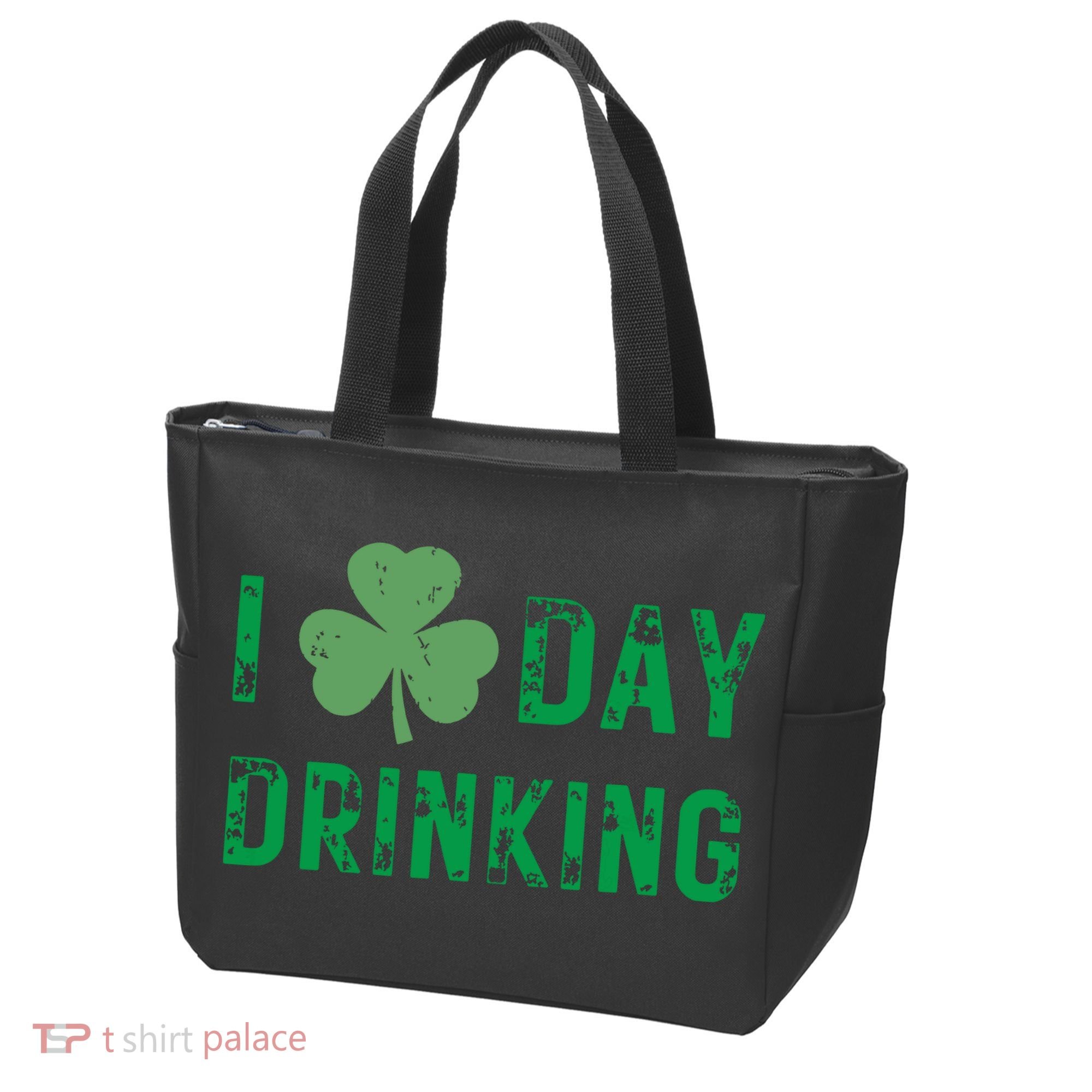 I Love Day Drinking Shamrock Heart Love St Paddys Day Tote Bag