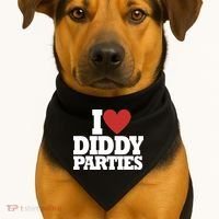 I Love Diddy Parties USA-Made Doggie Bandana thumb 1