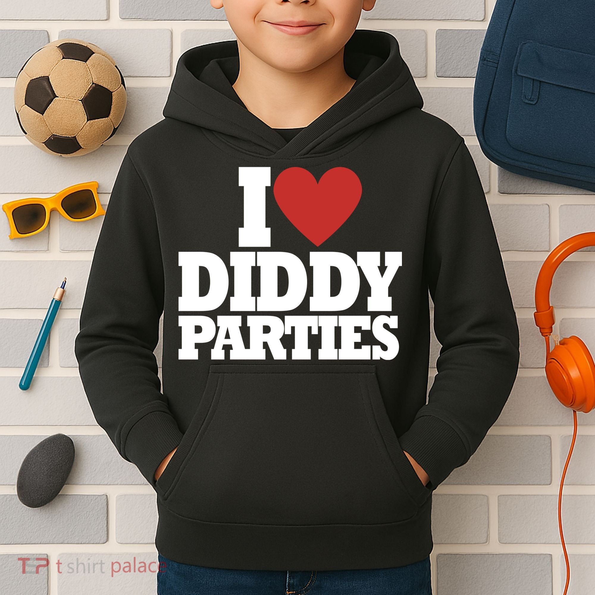 I Love Diddy Parties Kids Hoodie