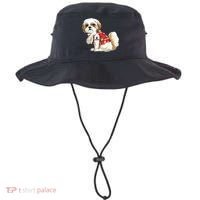 I Love Dad Tattoo Shih Tzu Dad Funny Fathers Day Gift Bucket Hat thumb 0