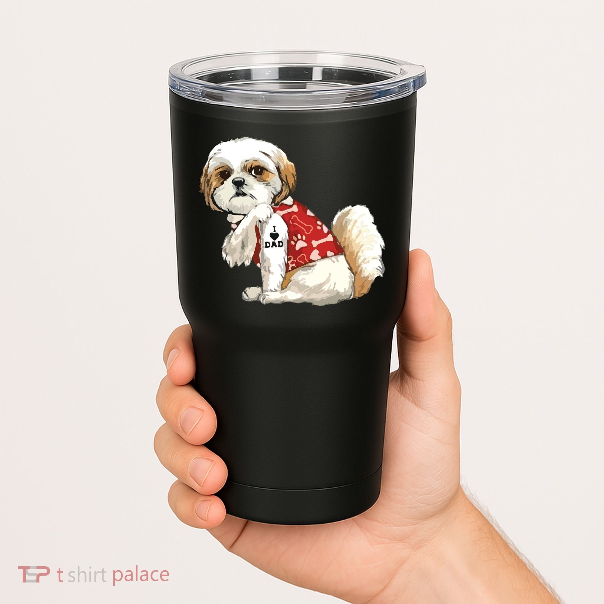 I Love Dad Tattoo Shih Tzu Dad Funny Fathers Day Gift Tumbler
