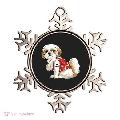 I Love Dad Tattoo Shih Tzu Dad Funny Fathers Day Gift Ornament