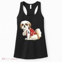 I Love Dad Tattoo Shih Tzu Dad Funny Fathers Day Gift Women's Tank Top thumb 0
