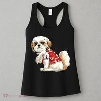 I Love Dad Tattoo Shih Tzu Dad Funny Fathers Day Gift Women's Tank Top thumb 3