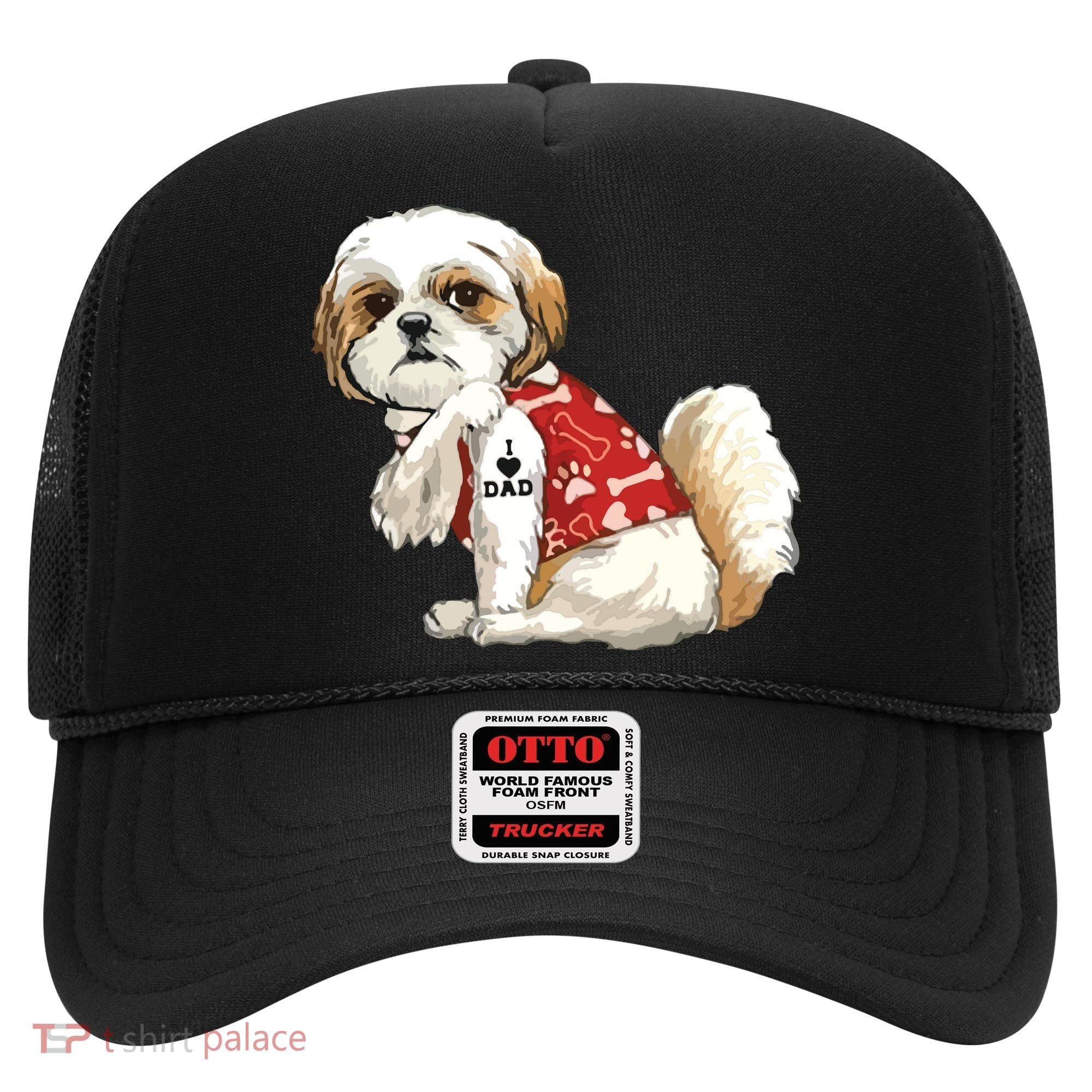 I Love Dad Tattoo Shih Tzu Dad Funny Fathers Day Gift Hat