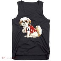 I Love Dad Tattoo Shih Tzu Dad Funny Fathers Day Gift Tank Top thumb 0