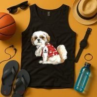 I Love Dad Tattoo Shih Tzu Dad Funny Fathers Day Gift Tank Top thumb 4