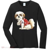 I Love Dad Tattoo Shih Tzu Dad Funny Fathers Day Gift Women's Long Sleeve Shirt thumb 0
