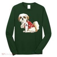 I Love Dad Tattoo Shih Tzu Dad Funny Fathers Day Gift Long Sleeve Shirt thumb 0