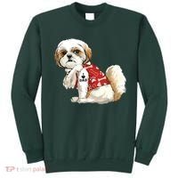 I Love Dad Tattoo Shih Tzu Dad Funny Fathers Day Gift Sweatshirt thumb 0