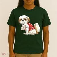 I Love Dad Tattoo Shih Tzu Dad Funny Fathers Day Gift T-Shirt thumb 4