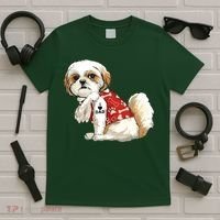 I Love Dad Tattoo Shih Tzu Dad Funny Fathers Day Gift T-Shirt thumb 5