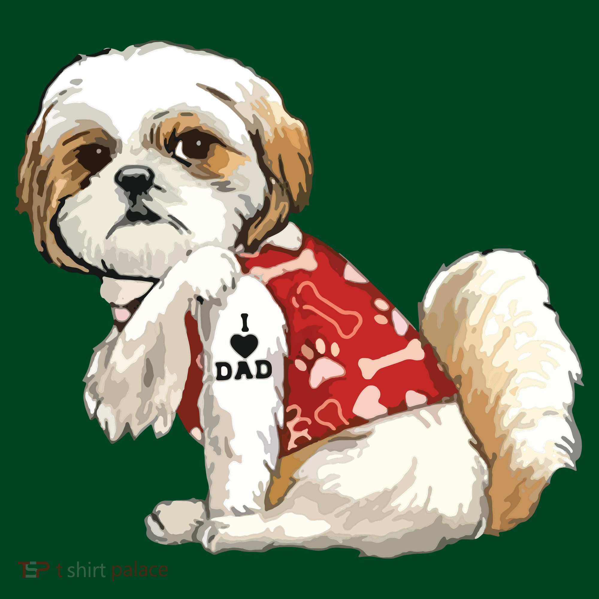 I Love Dad Tattoo Shih Tzu Dad Funny Fathers Day Gift Coaster