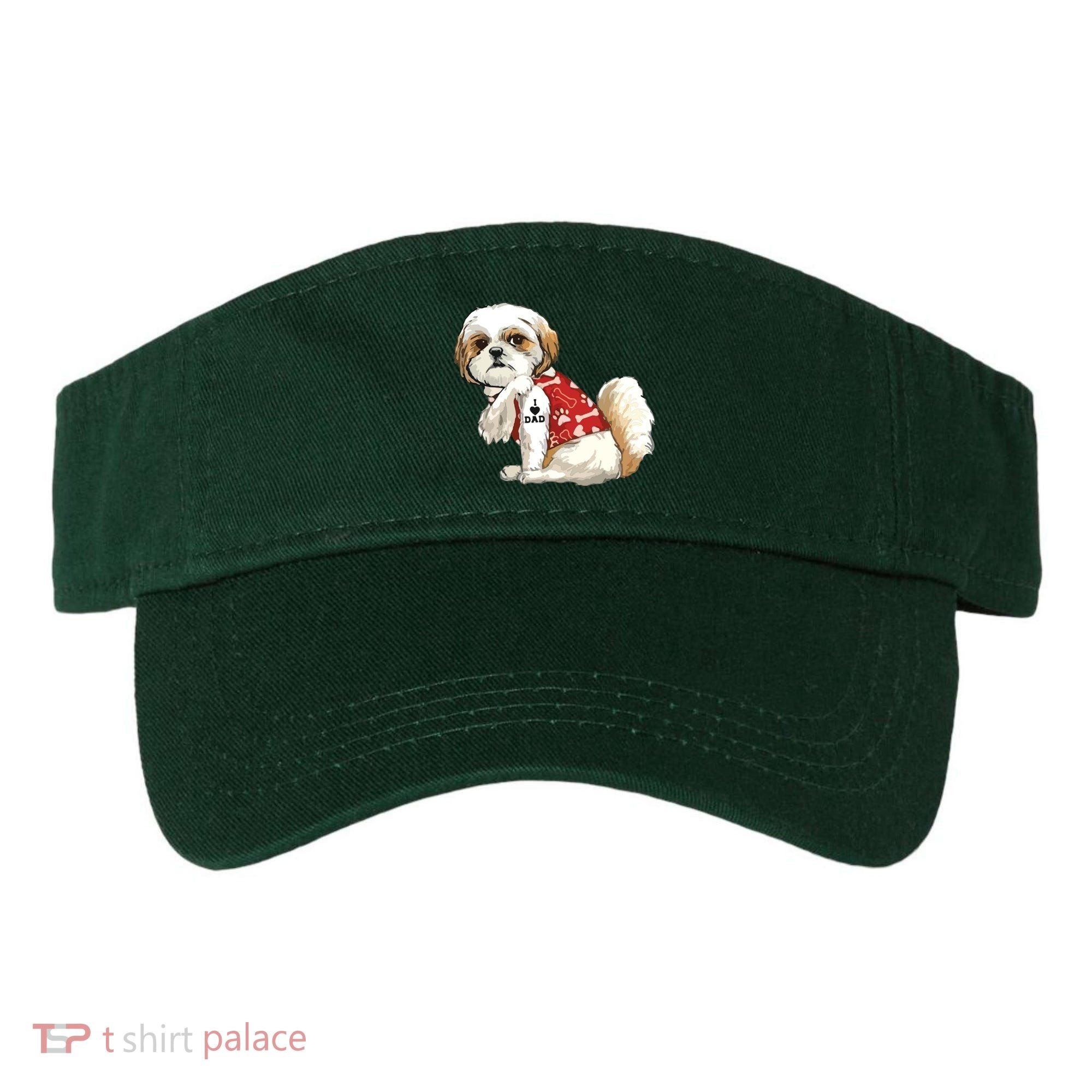 I Love Dad Tattoo Shih Tzu Dad Funny Fathers Day Gift Visor
