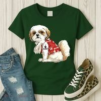 I Love Dad Tattoo Shih Tzu Dad Funny Fathers Day Gift Women's T-Shirt thumb 3