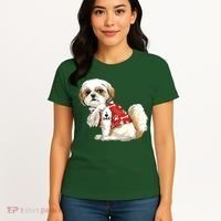 I Love Dad Tattoo Shih Tzu Dad Funny Fathers Day Gift Women's T-Shirt thumb 4