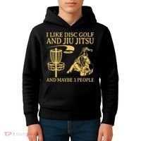 I Like Disc Golf And Jiu Jitsu And Maybe 3 People Kids Hoodie thumb 4
