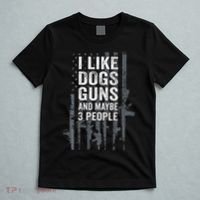 I Like Dogs Guns And Maybe 3 People Funny Gun T-Shirt thumb 5
