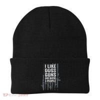 I Like Dogs Guns And Maybe 3 People Funny Gun Beanie thumb 0