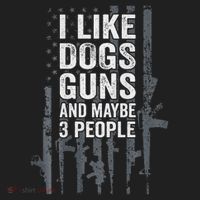 I Like Dogs Guns And Maybe 3 People Funny Gun Beanie thumb 2