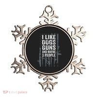 I Like Dogs Guns And Maybe 3 People Funny Gun Ornament thumb 0