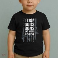 I Like Dogs Guns And Maybe 3 People Funny Gun Toddler T-Shirt thumb 2