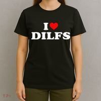 I Love DILFs I heart DILFs Red Heart Cool T-Shirt thumb 4