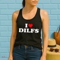 I Love DILFs I heart DILFs Red Heart Cool Women's Tank Top thumb 2
