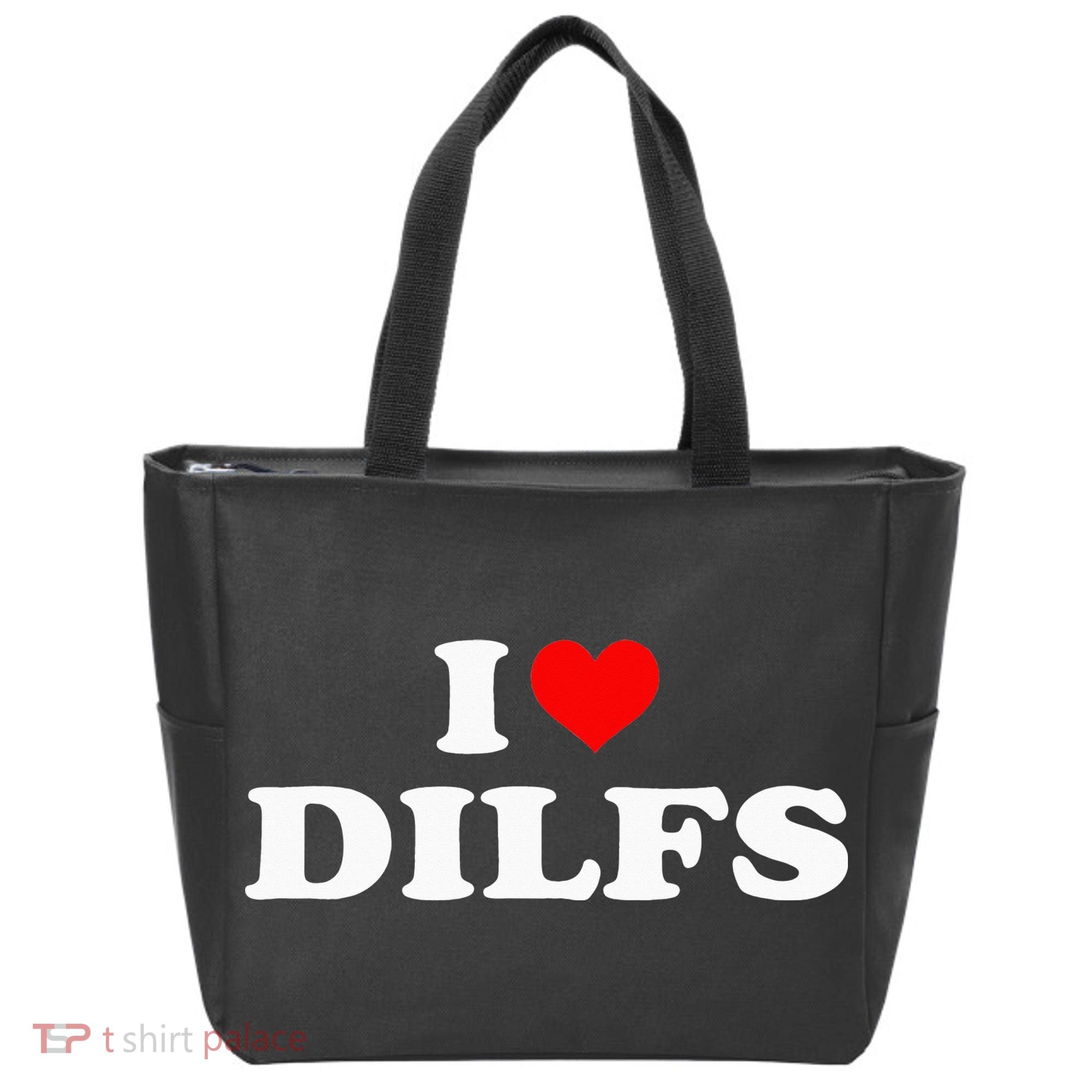 I Love DILFs I heart DILFs Red Heart Cool Tote Bag