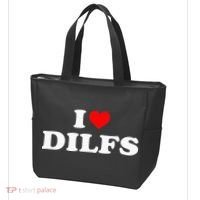 I Love DILFs I heart DILFs Red Heart Cool Tote Bag thumb 3