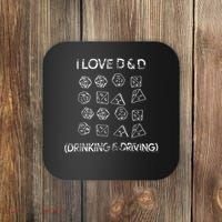 I Love D And D Drinking And Driving Gaming Lovers Coaster thumb 0