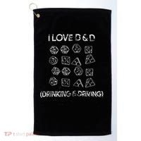 I Love D And D Drinking And Driving Gaming Lovers Golf Towel thumb 0