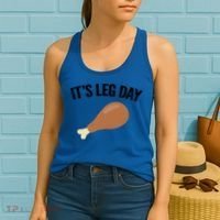 It's Leg Day Hilarious Thanksgiving Turkey Leg Fitness Gift Cute Gift Women's Tank Top thumb 2