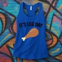 It's Leg Day Hilarious Thanksgiving Turkey Leg Fitness Gift Cute Gift Women's Tank Top thumb 3