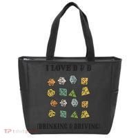 I Love D & D Drinking And Driving Funny Dragons RPG Lover Tote Bag thumb 0