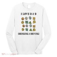 I Love D & D Drinking And Driving Funny Dragons RPG Lover Long Sleeve Shirt thumb 0