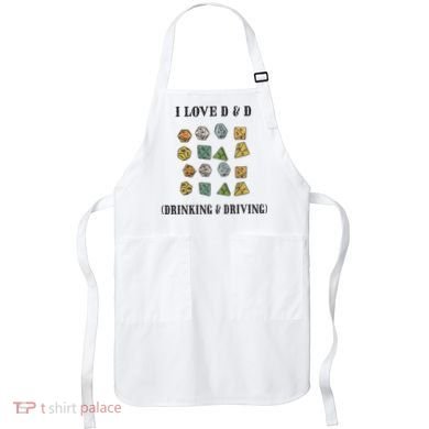 I Love D & D Drinking And Driving Funny Dragons RPG Lover Apron