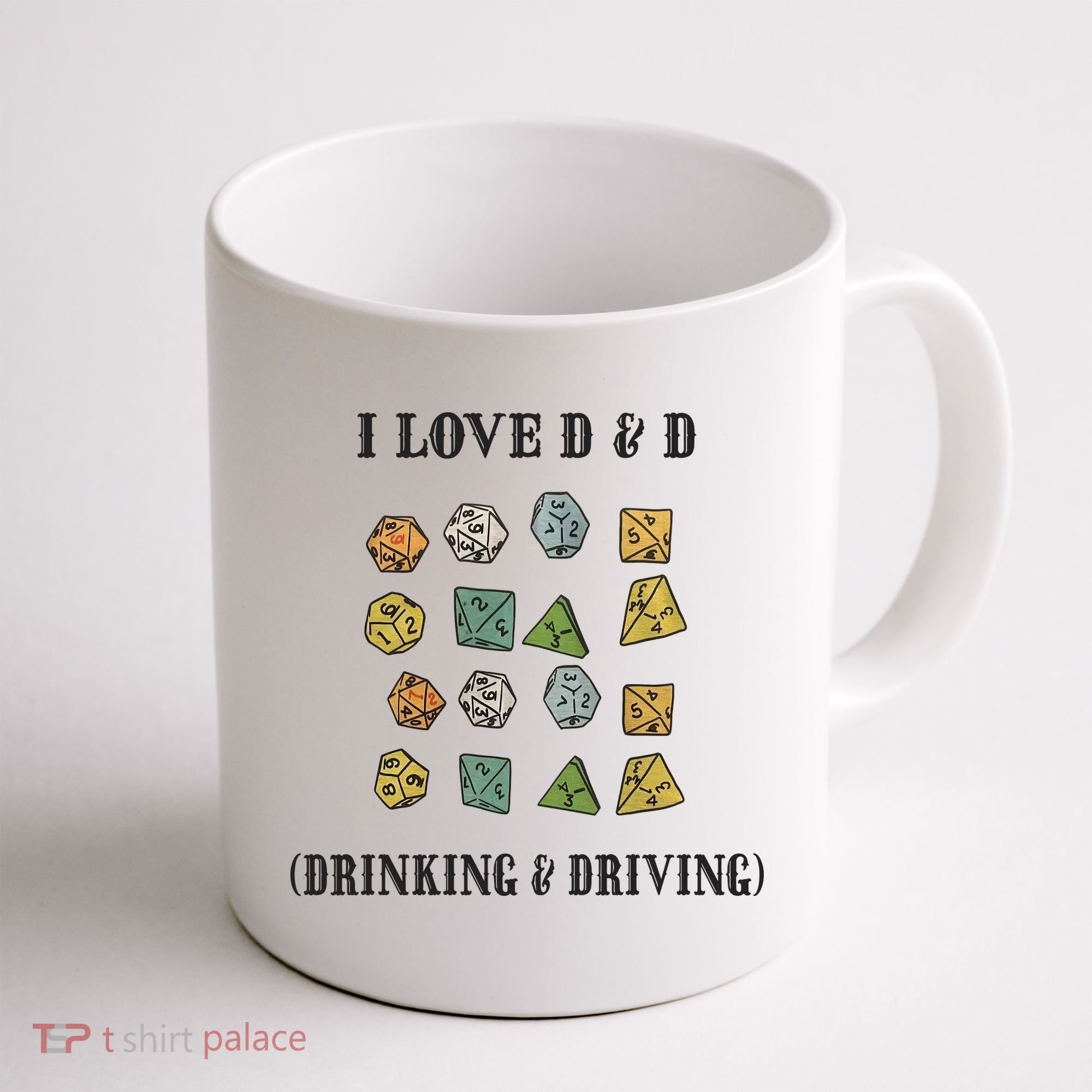 I Love D & D Drinking And Driving Funny Dragons RPG Lover Coffee Mug