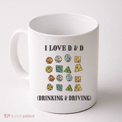 I Love D & D Drinking And Driving Funny Dragons RPG Lover Coffee Mug