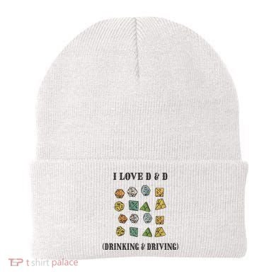 I Love D & D Drinking And Driving Funny Dragons RPG Lover Beanie