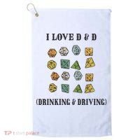 I Love D & D Drinking And Driving Funny Dragons RPG Lover Golf Towel thumb 0