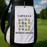 I Love D & D Drinking And Driving Funny Dragons RPG Lover Golf Towel thumb 2